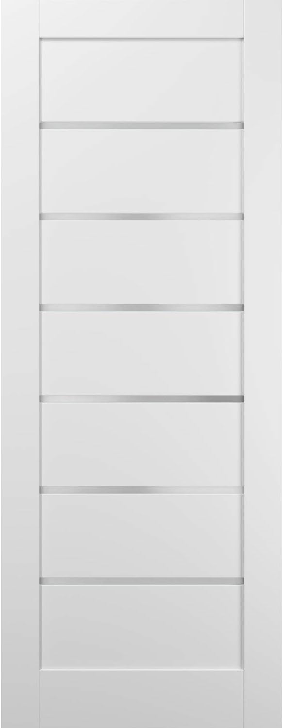 White Silk Frosted Opaque Glass Barn Door Panel 30 x 84 I936544