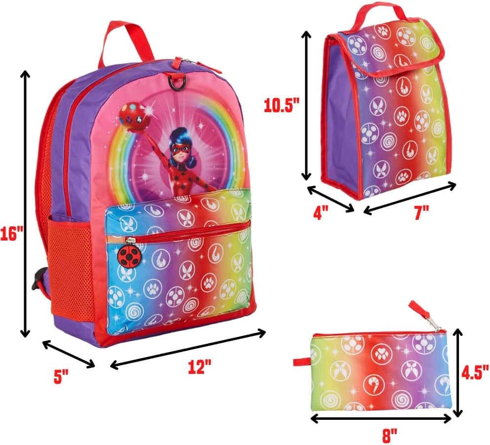 16 inch 5 Piece Backpack Set with Lunch Bag L627464