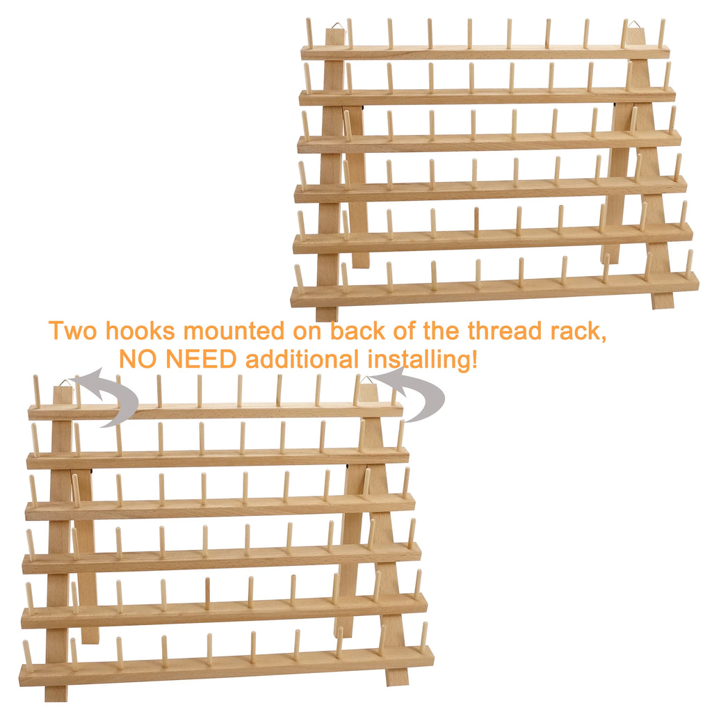 2X60 Spools Wooden Thread Rack T37656