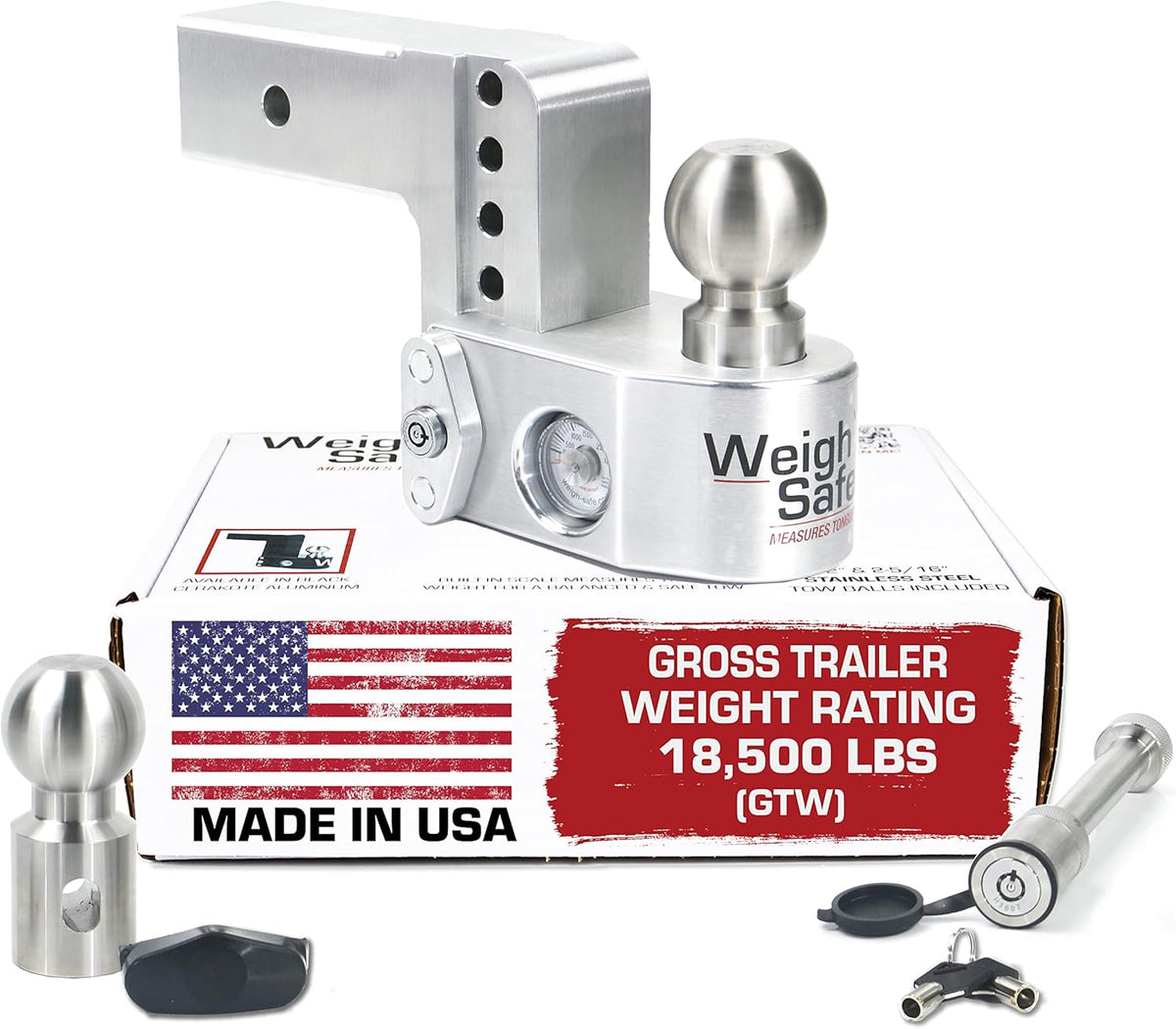 8 Drop Hitch Aluminum Trailer Hitch Ball Mount with Built-in Scale L768754