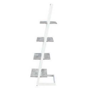 4 Tier Ladder Bookcase Faux Birch White F114597