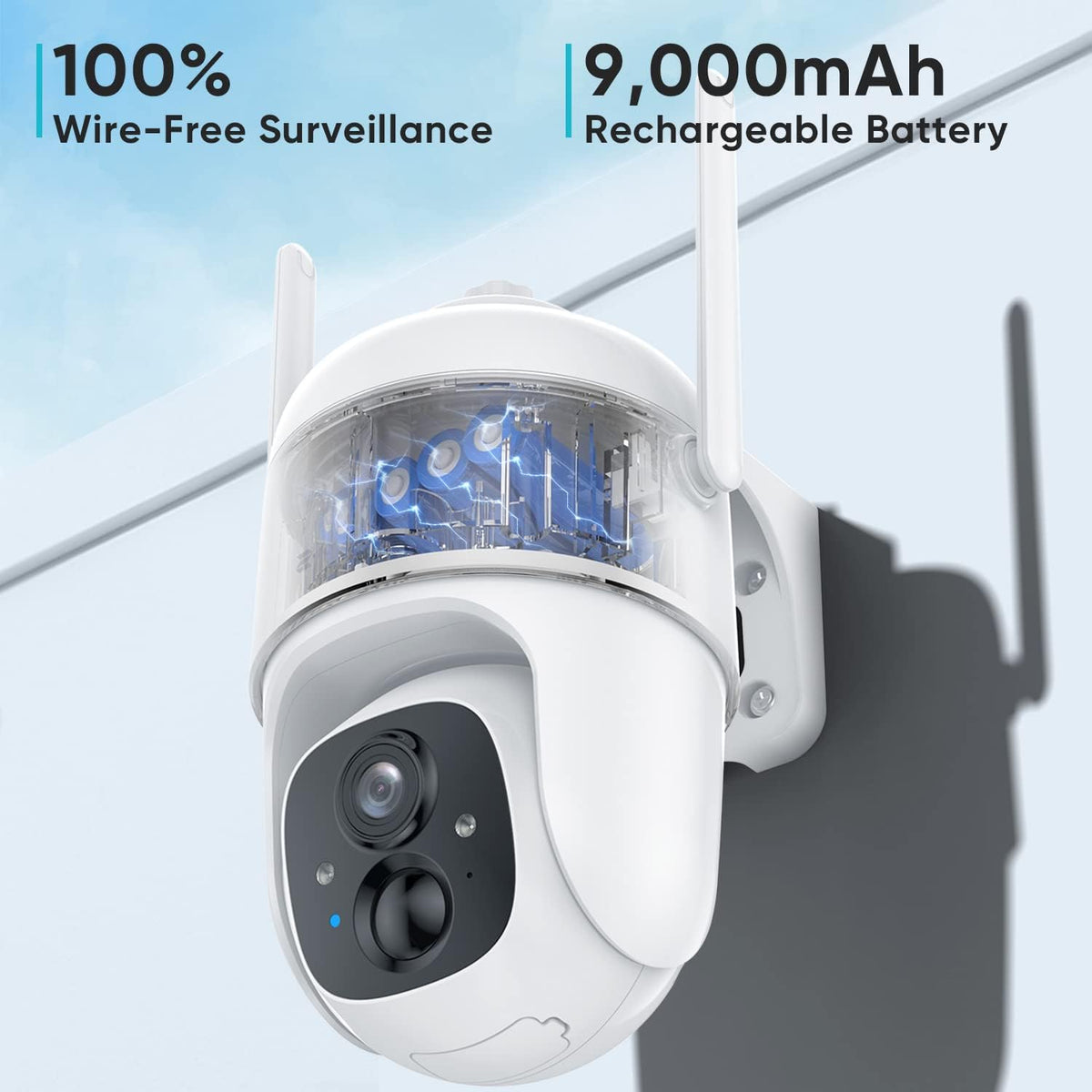 Wireless Outdoor Security Camera 1080P PTZ E86653