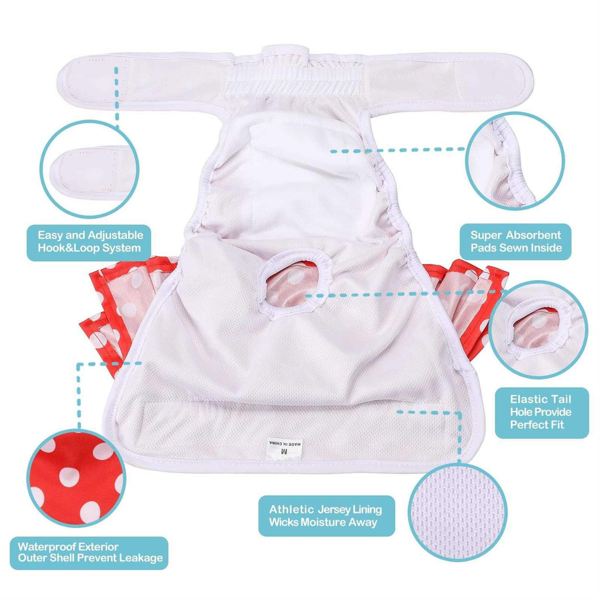 3 Pack Washable Reusable Absorbent Female Dog Diapers R946