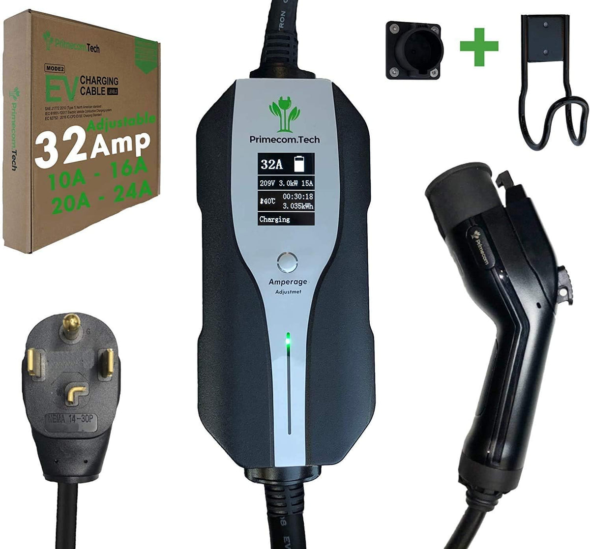 Level 2 Electric Vehicle Charger with 30 Ft Cable H103012