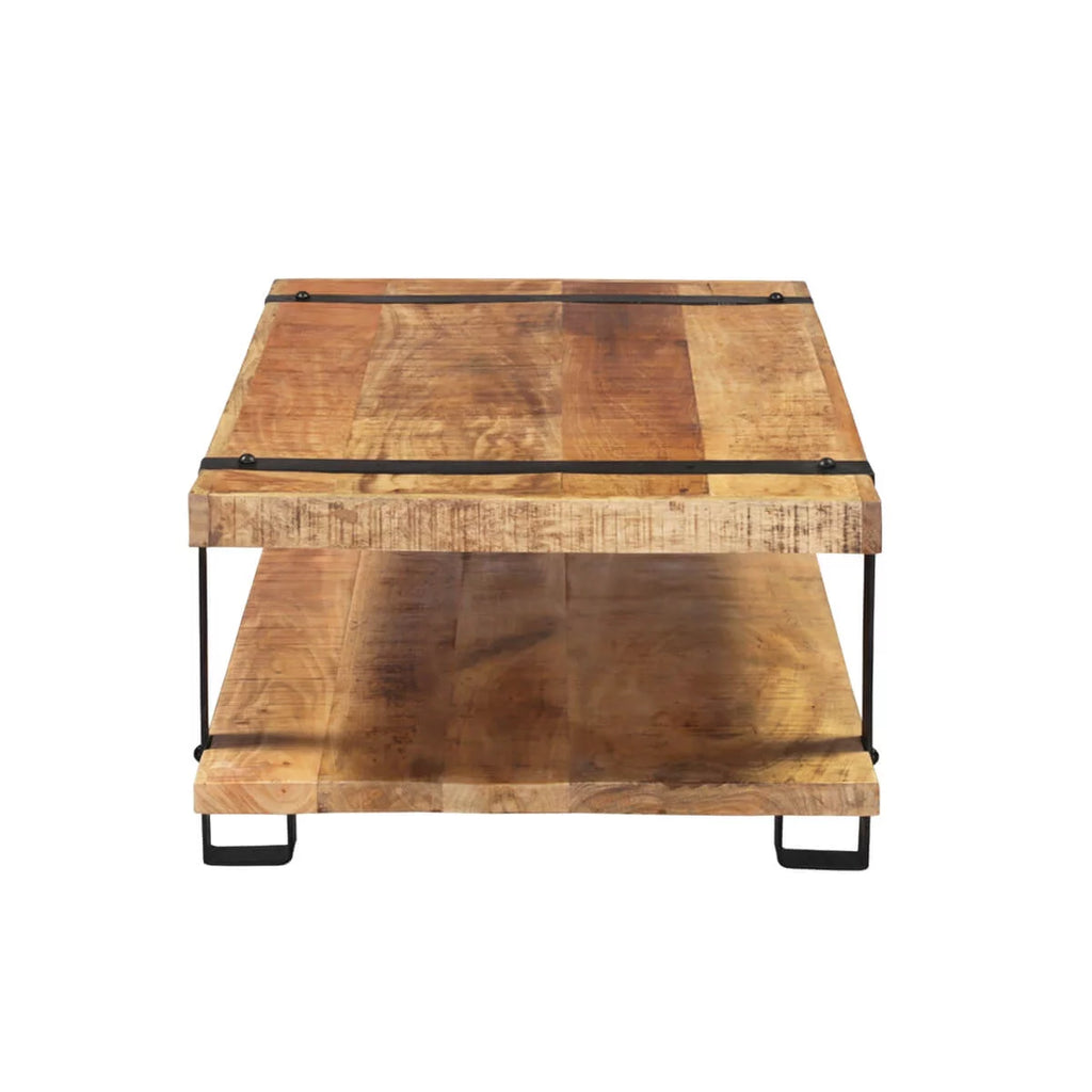 Rustic Mango Wood 2 Tier Coffee Table U839553