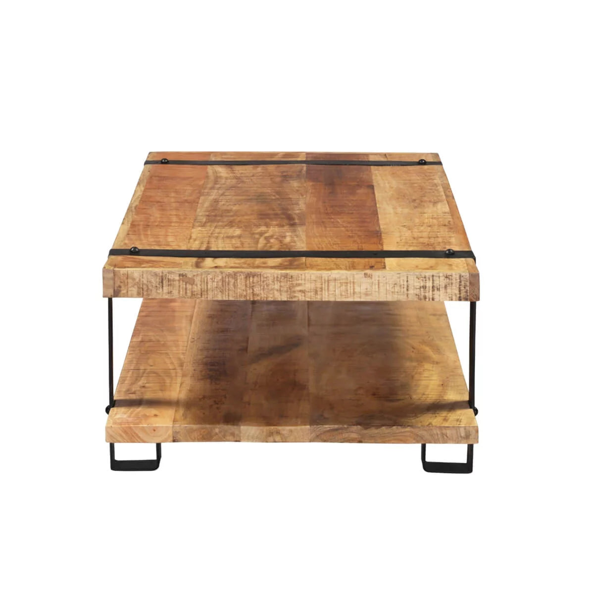 Rustic Mango Wood 2 Tier Coffee Table U839553