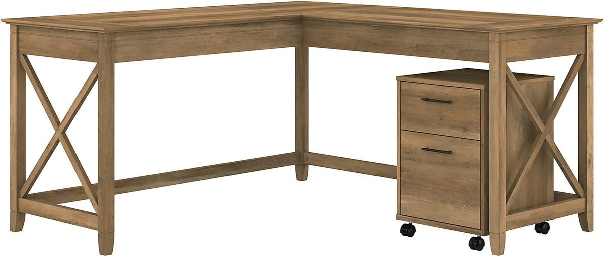 L Shaped Desk with 2 Drawer Mobile File Cabinet O692122