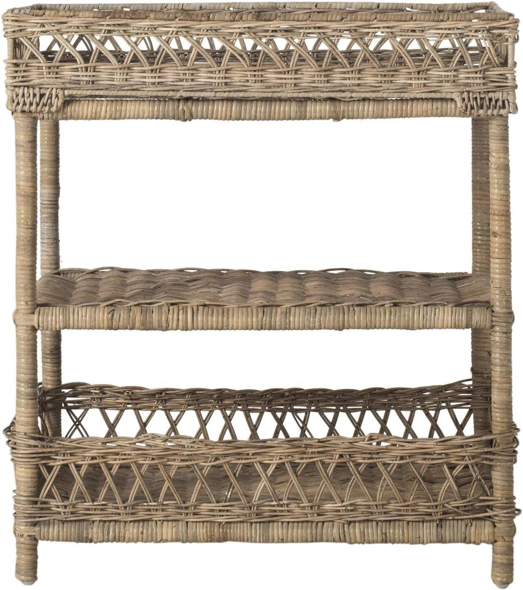 Natural Wicker 3 Tier Accent Table N4254