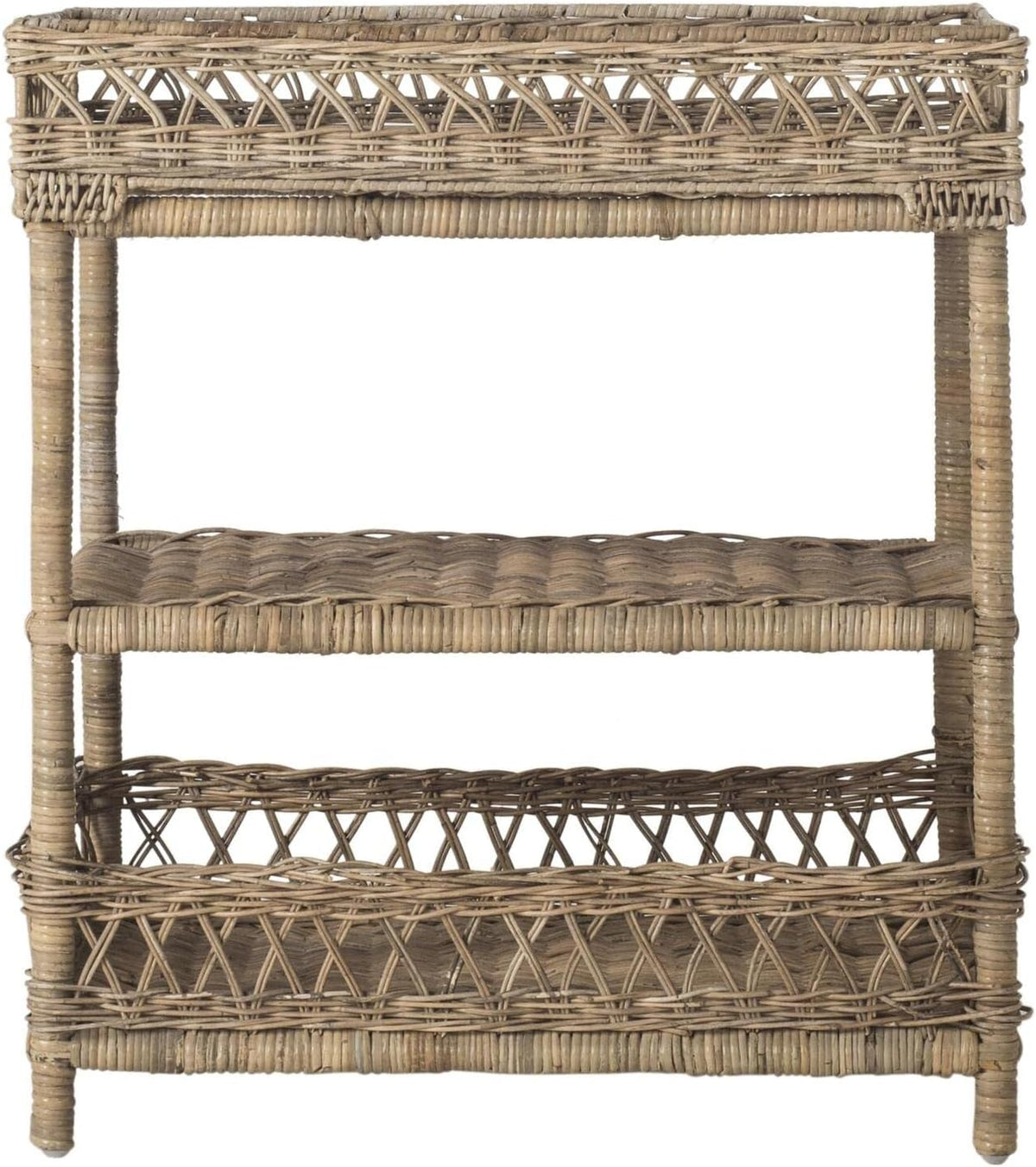 Natural Wicker 3 Tier Accent Table N4254