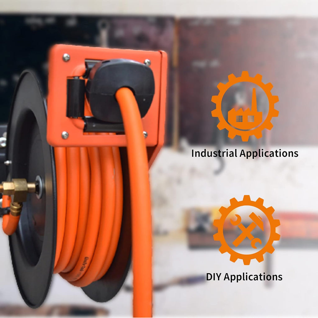 3/8 in. x 50 FT Hybrid Hose Retractable Air Hose Reel Wall Mount D7466