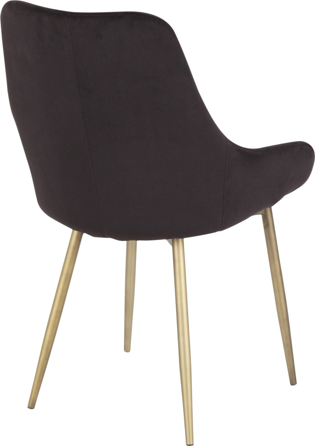 Black Solid Back Dining Side Chair, Set of 2 W206468