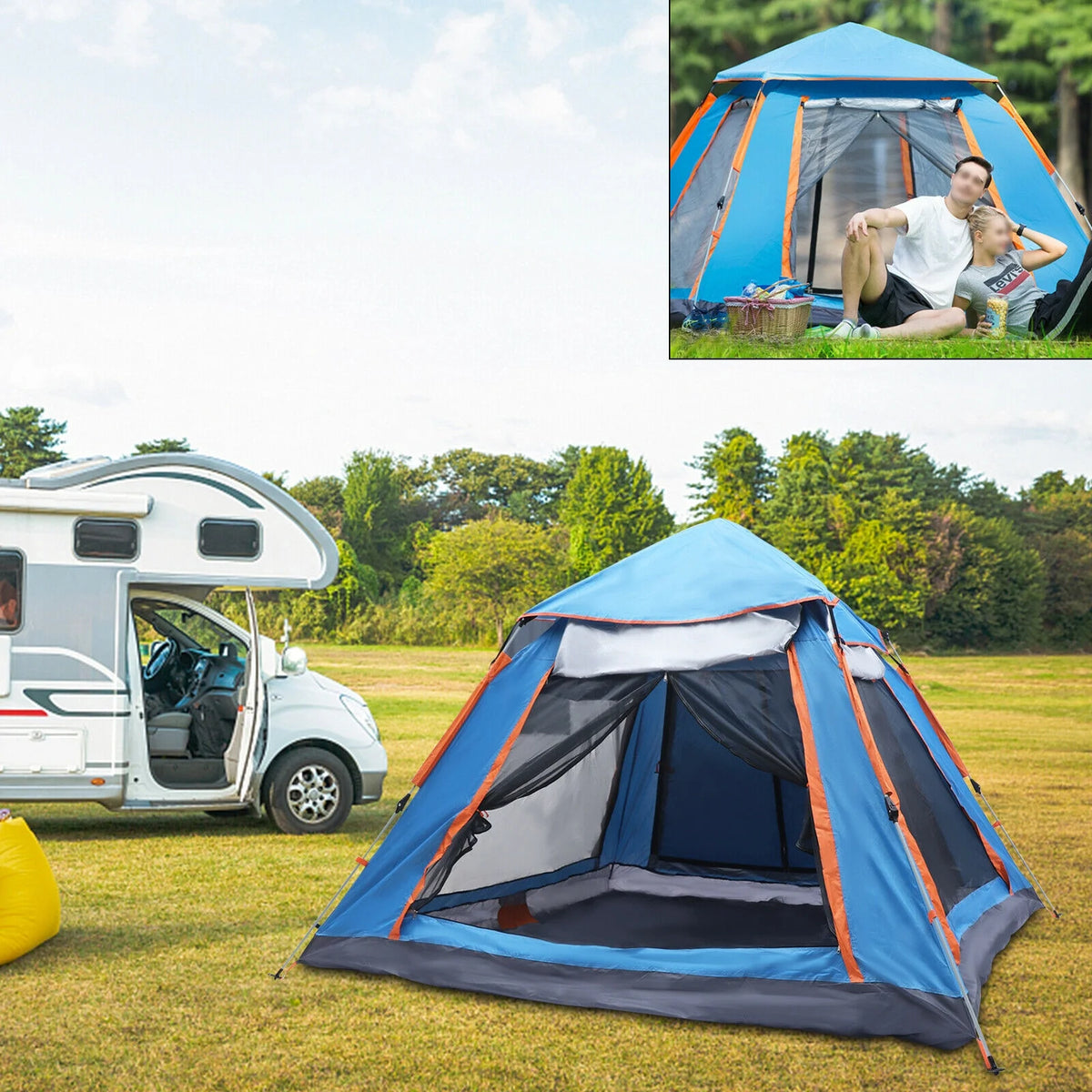 Blue Pop Up Tent for 4-5 Person M183813