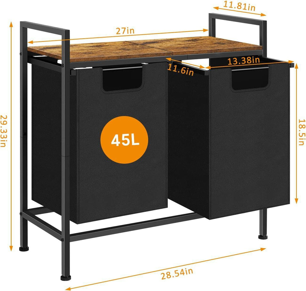 Laundry Hamper with Top Shelf T6181