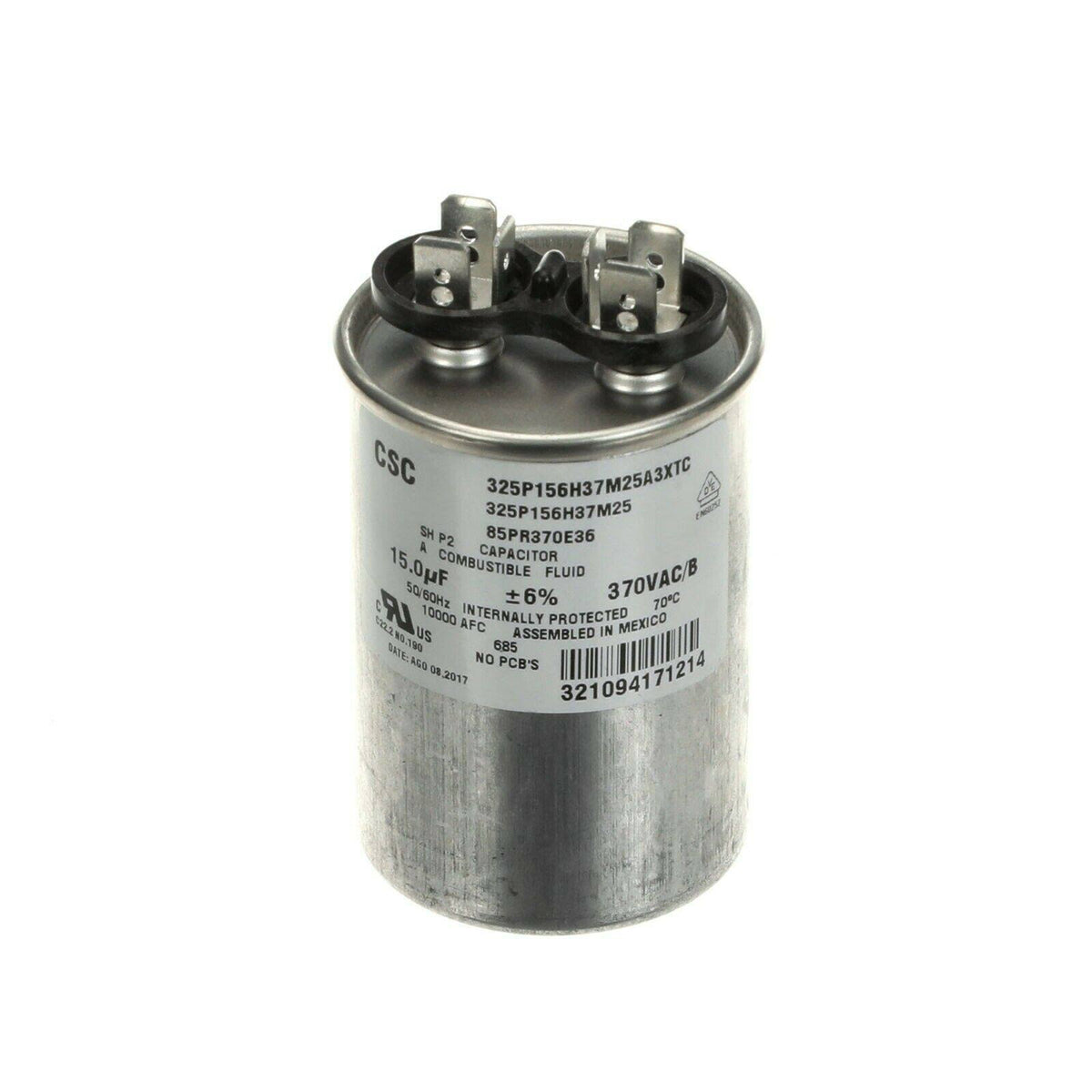 Run Capacitor 15.0 UF 370VAC 50/60Hz O8251