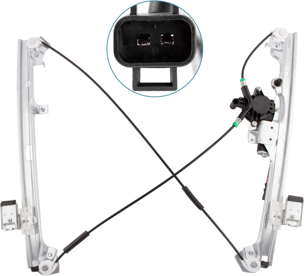 Power Window Regulator with Motor Compatible with Chevy Silverado Tahoe GMC Yukon XL Sierra Escalade Pickup Truck SUV 2002-2006 Pack of 2 L326