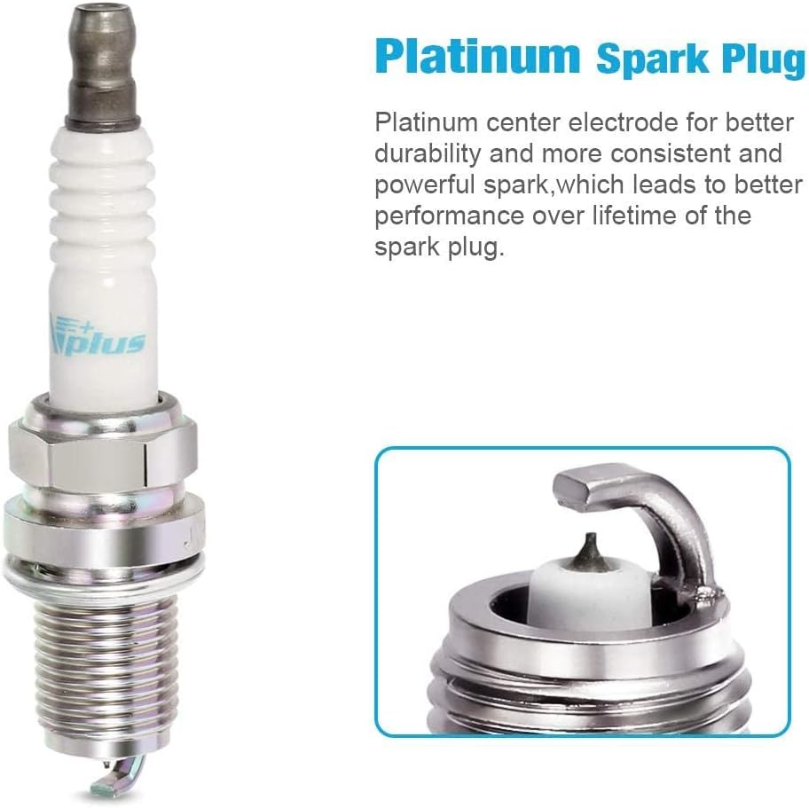 Set of 4 Ignition Coils & Spark Plugs Compatible with Kia Rio Hyundai Accent 1.6L R7054