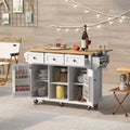 White Kitchen Island with Storage K642