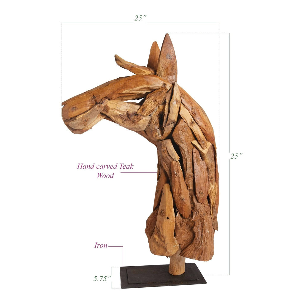 Driftwood Horse Head on Stand B881517