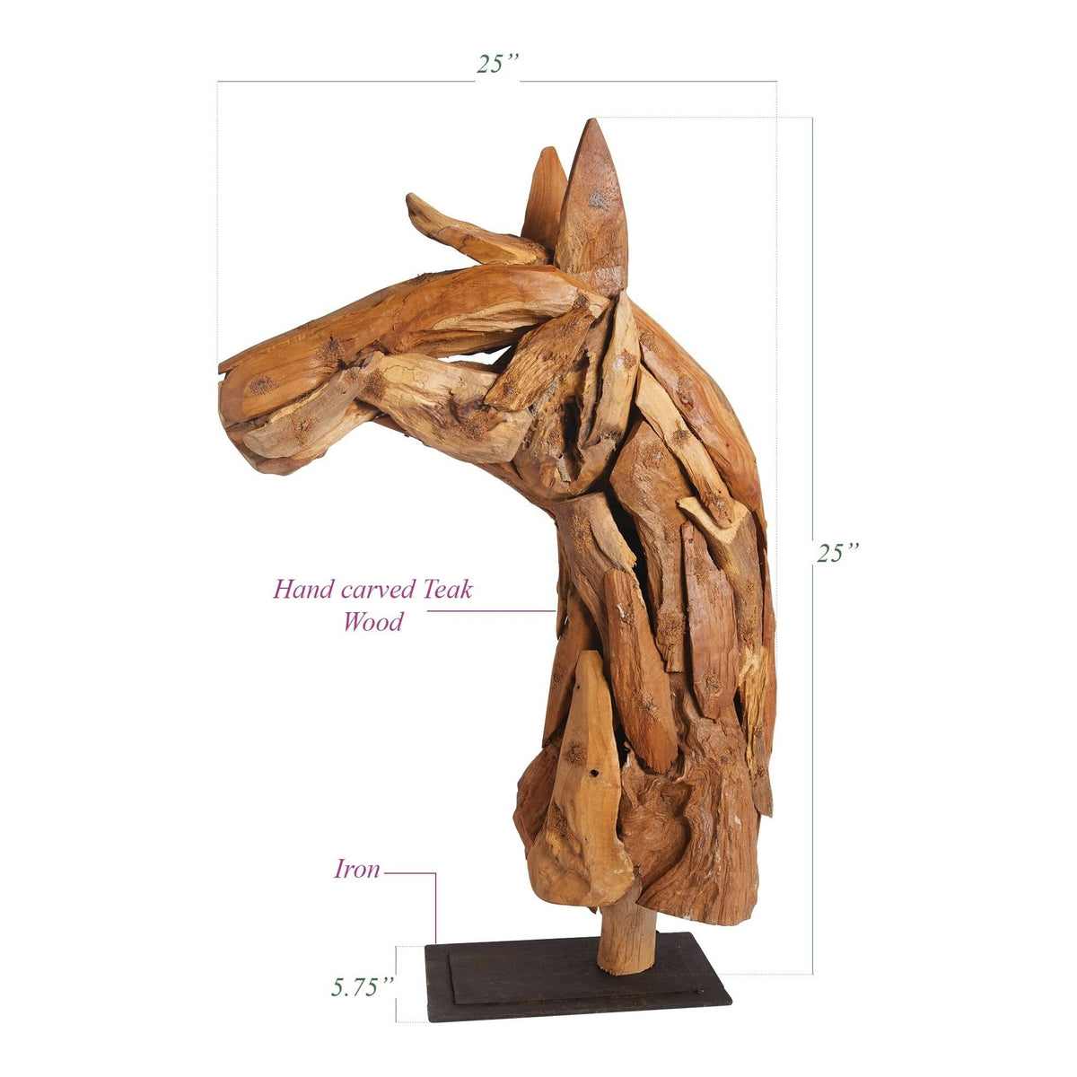 Driftwood Horse Head on Stand B881517