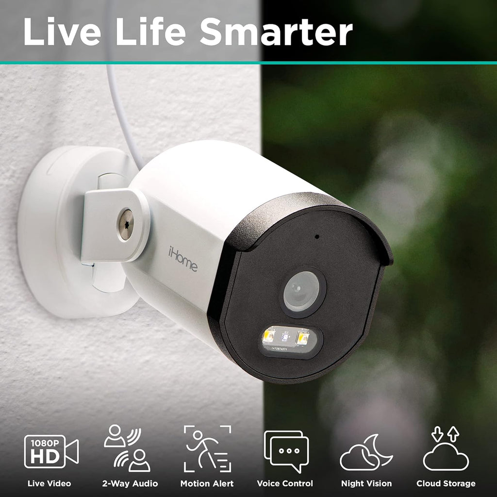 2 Pack 1080p HD IP65 Weatherproof Smart Outdoor Security Camera H3278
