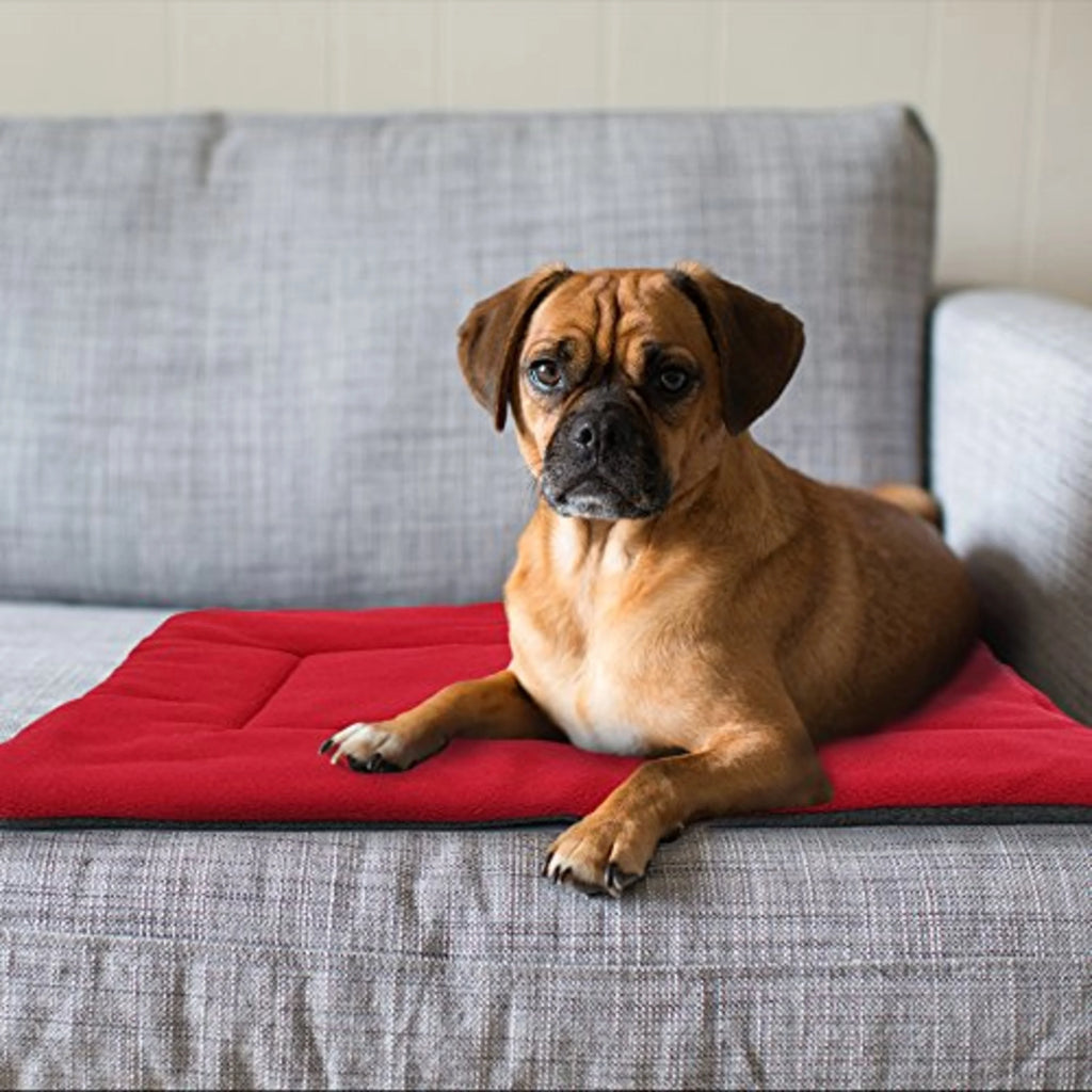 Soft Fleece Dog Crate Mat Washable Dog Bed Maroon XL H8621