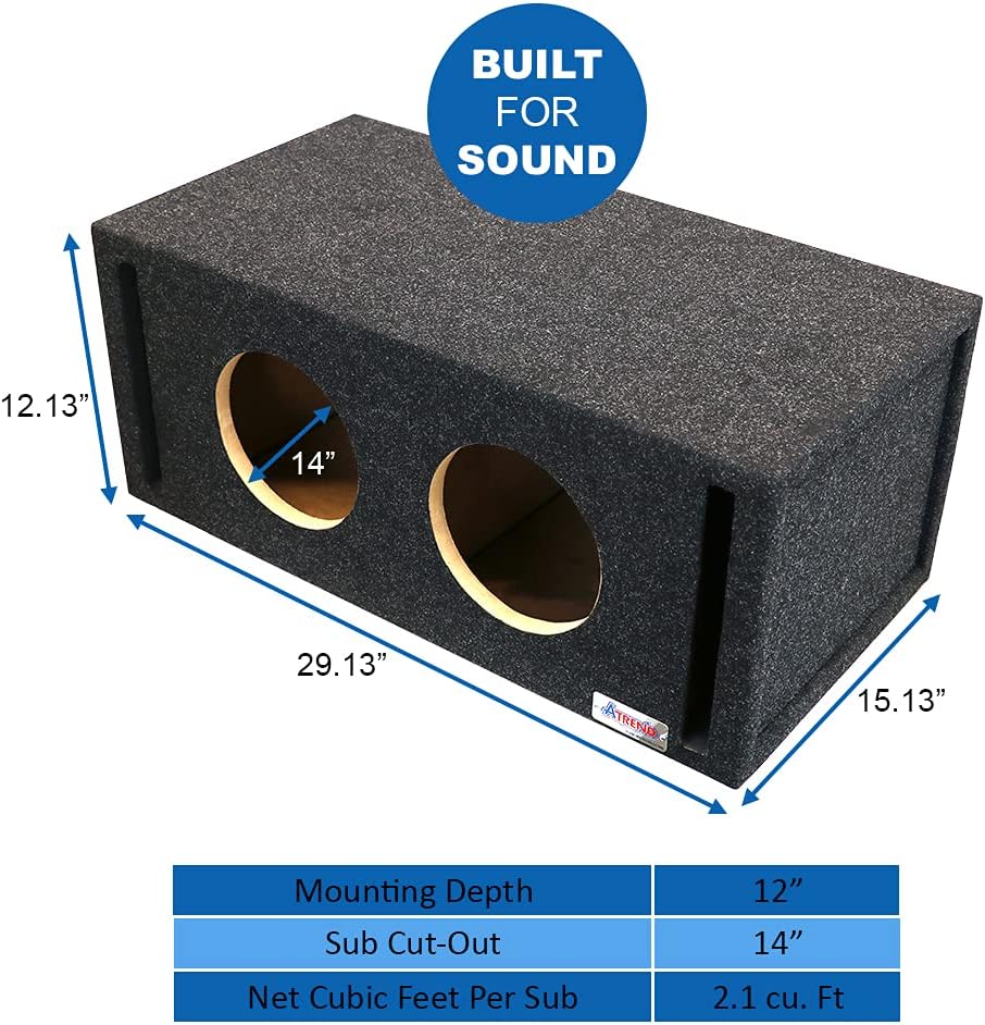 8” Dual Vented Subwoofer Enclosure, Gray U315