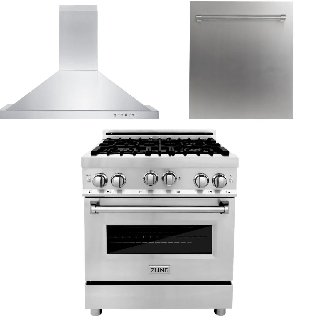 30 Range All Gas, Range Hood, Dishwasher C780