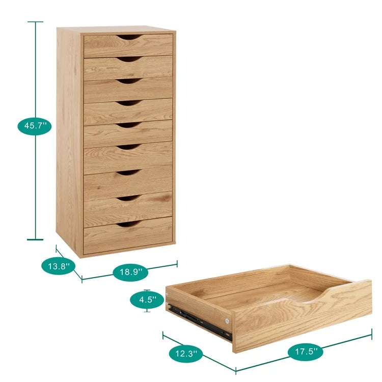 6 Drawer Grey Dresser with Wheels L419