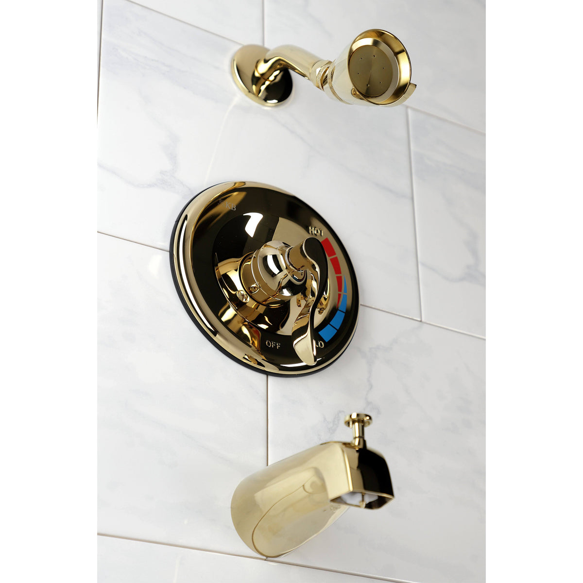 Polished Brass Tub and Shower Faucet J636
