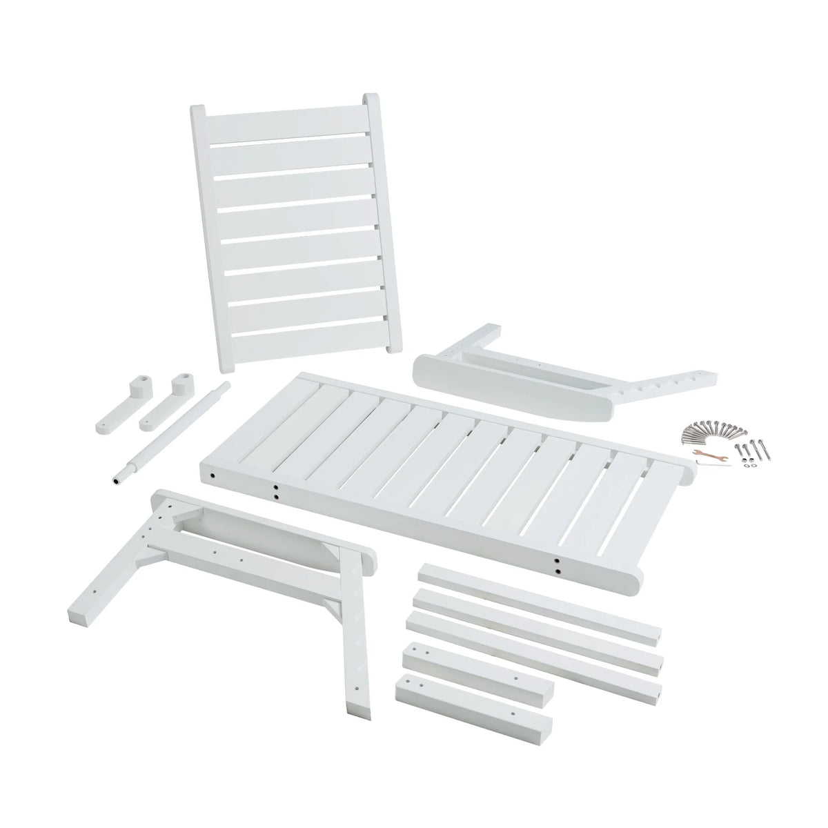 White Poly Lumber Chaise Lounge with Adjustable Backrest F4671