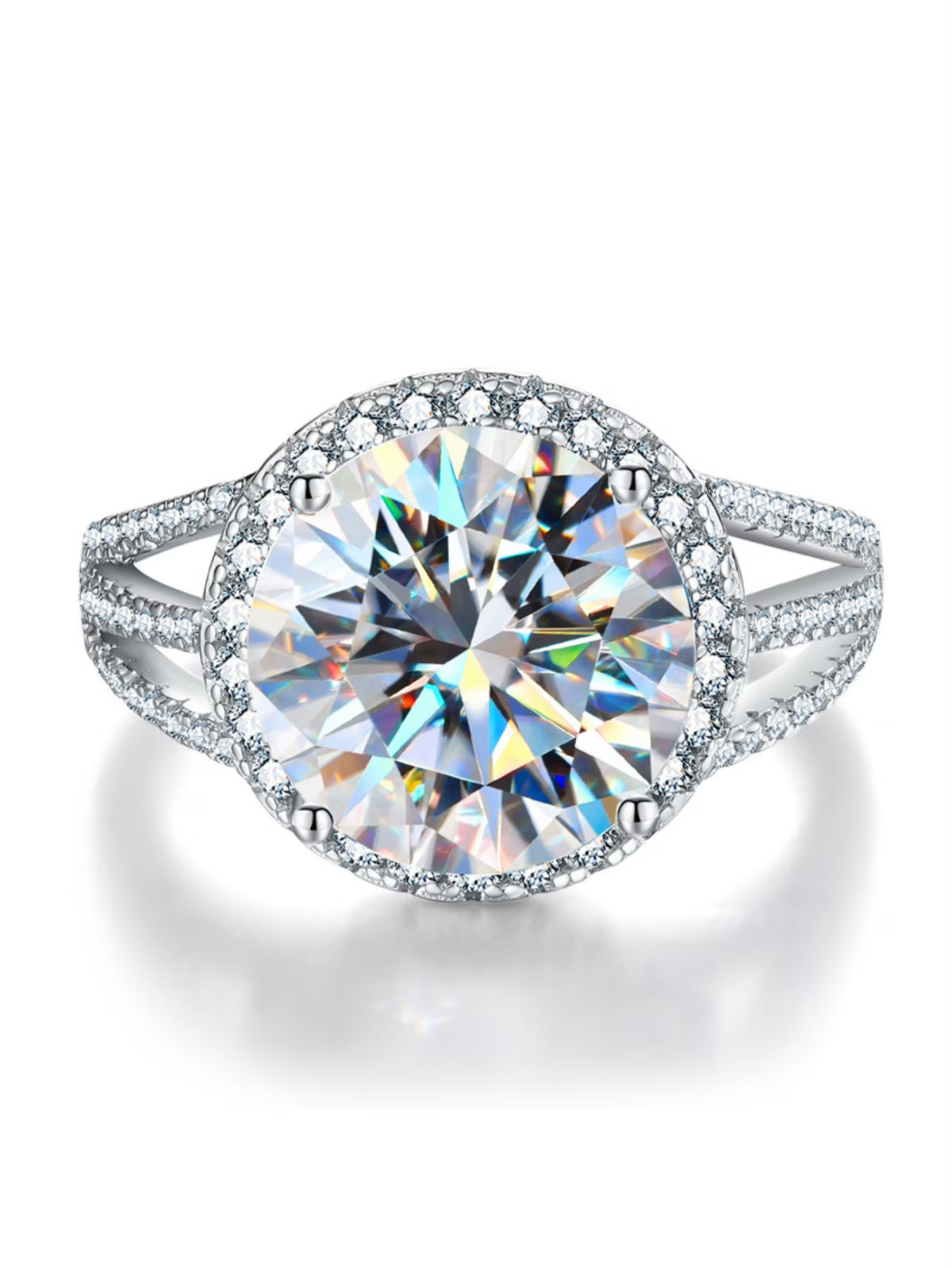 5ct Round Cut Moissanite 925 Sterling Silver Ring Q31563
