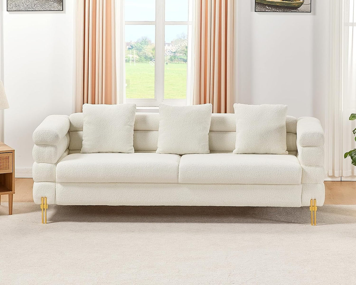 White 85 inch 3 Seat Sofa P818198