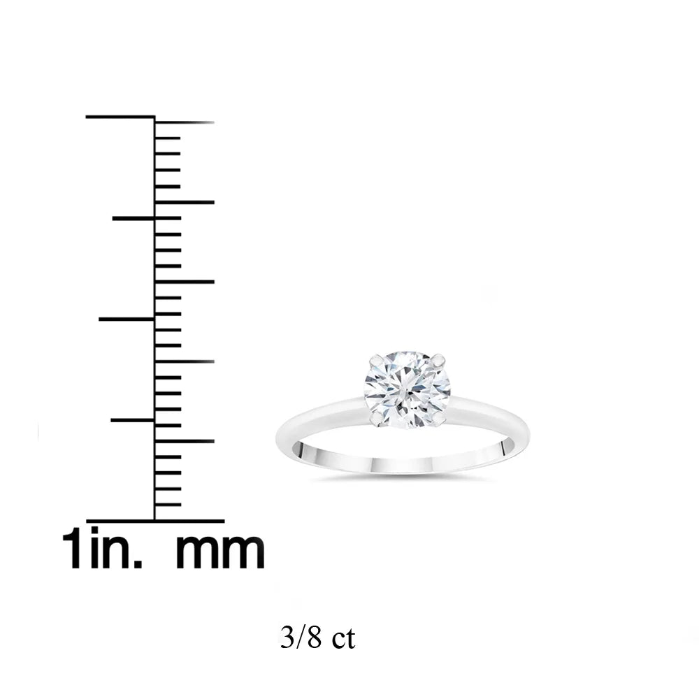 14k White Gold Solitaire Diamond Engagement Ring T91058
