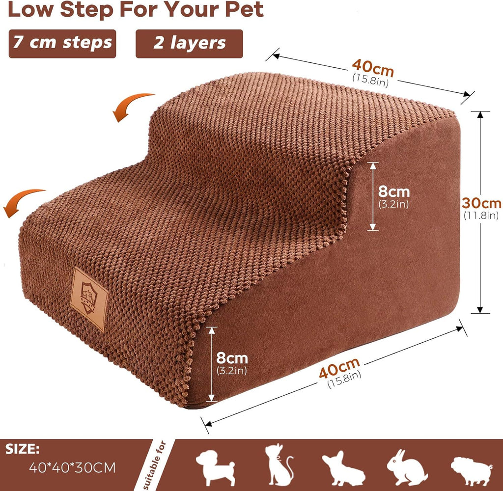 2-Step Non-Slip High Density Foam Pet Stairs Pack of 2 V3759