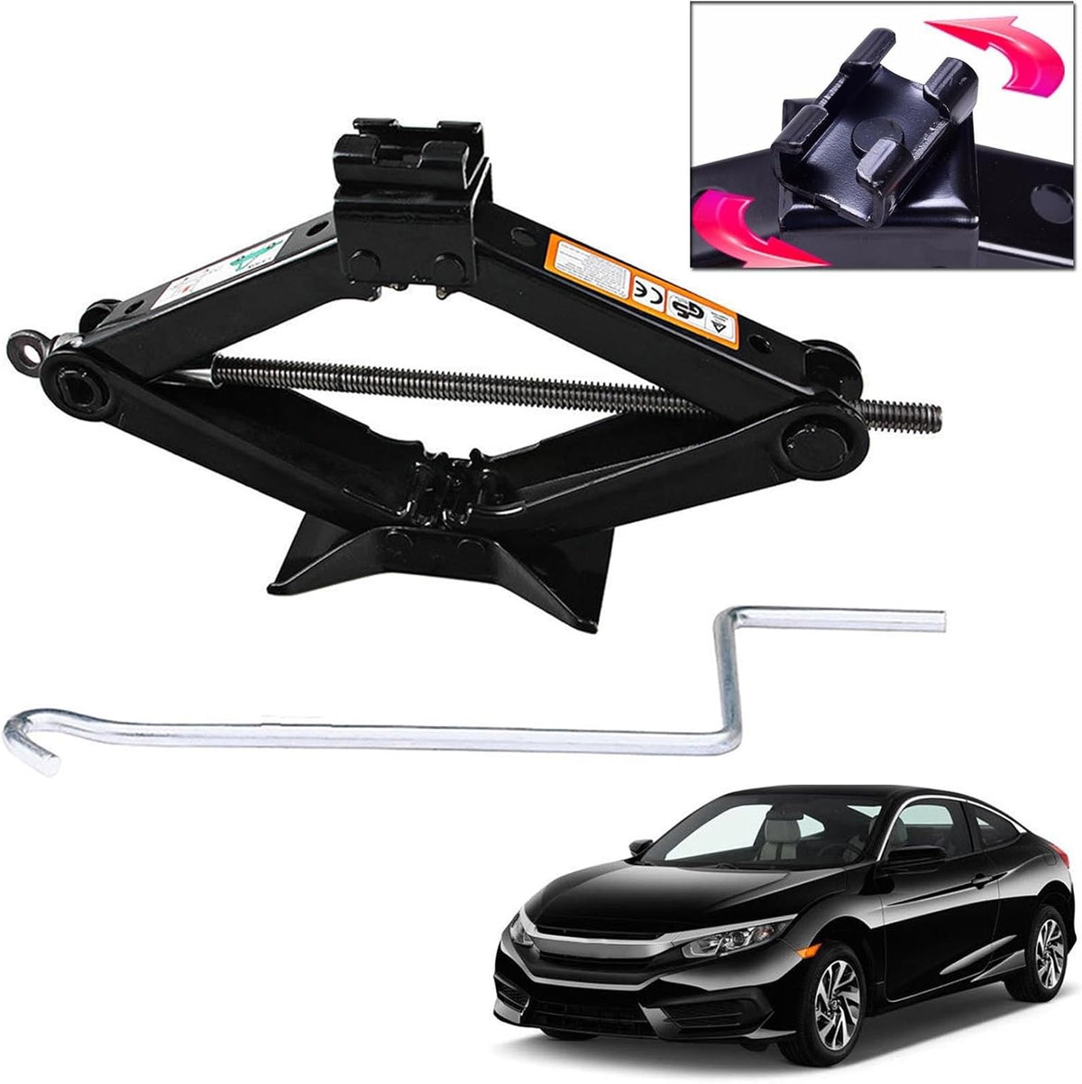 Spare Tire Tool Kit and 2 Ton Scissor Jack, Pack of 2 P3116