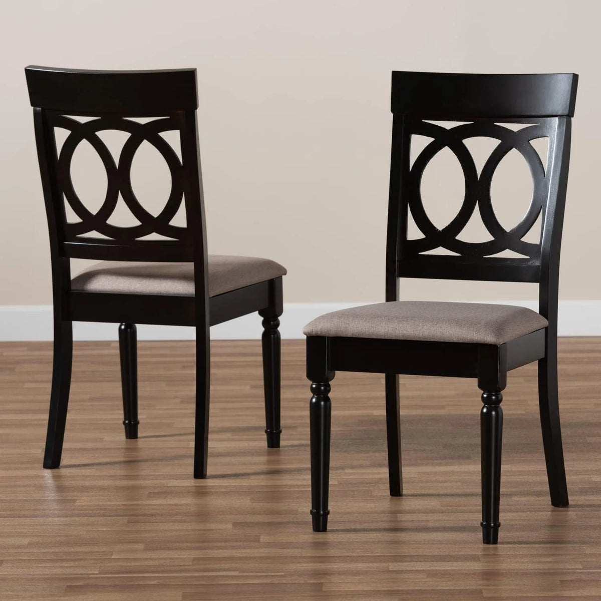 Sand Fabric Upholstered 2-Piece Dining Chair Set E162