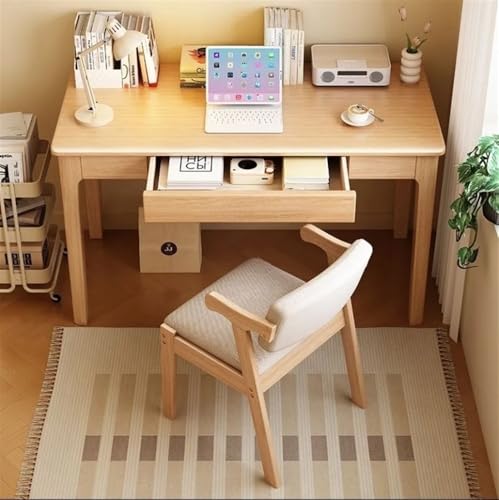 Brown Wood Writing Desk and Chair Set X7296