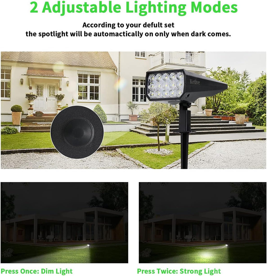 15 LEDs IP65 Waterproof Adjustable Solar Landscape Spotlights 10 Pack L3865