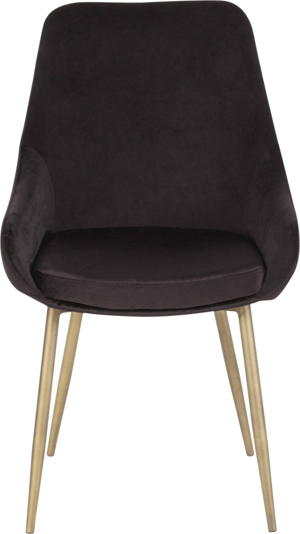Black Solid Back Dining Side Chair, Set of 2 W206468