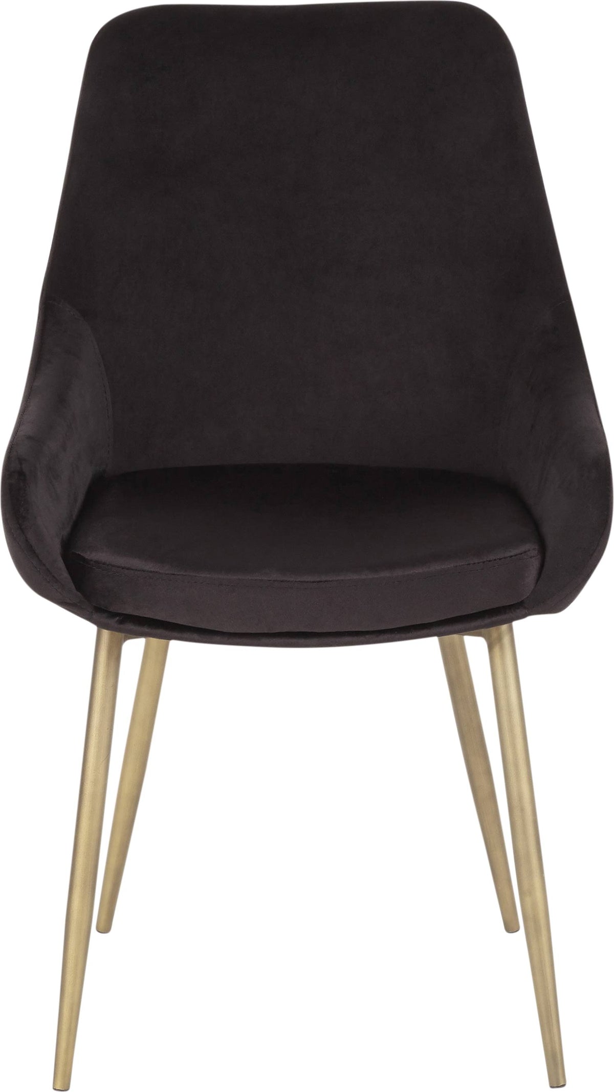 Black Solid Back Dining Side Chair, Set of 2 W206468