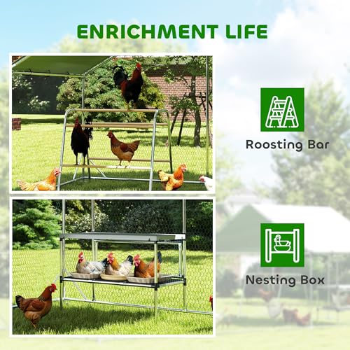 Large Metal Walk in Chicken Coop with Cover J42287