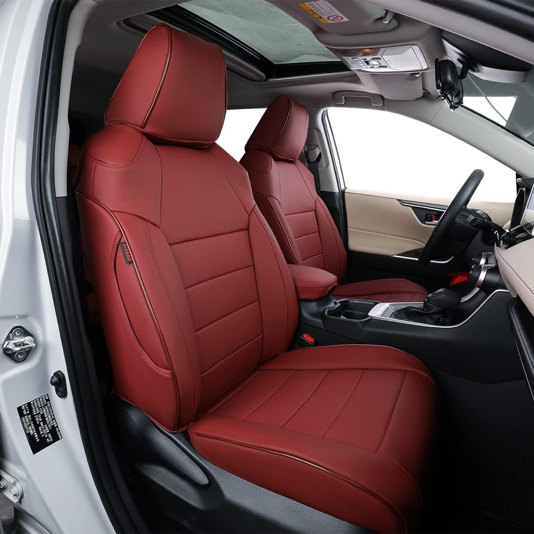 Black Leatherette 3-Row Car Seat Covers U224