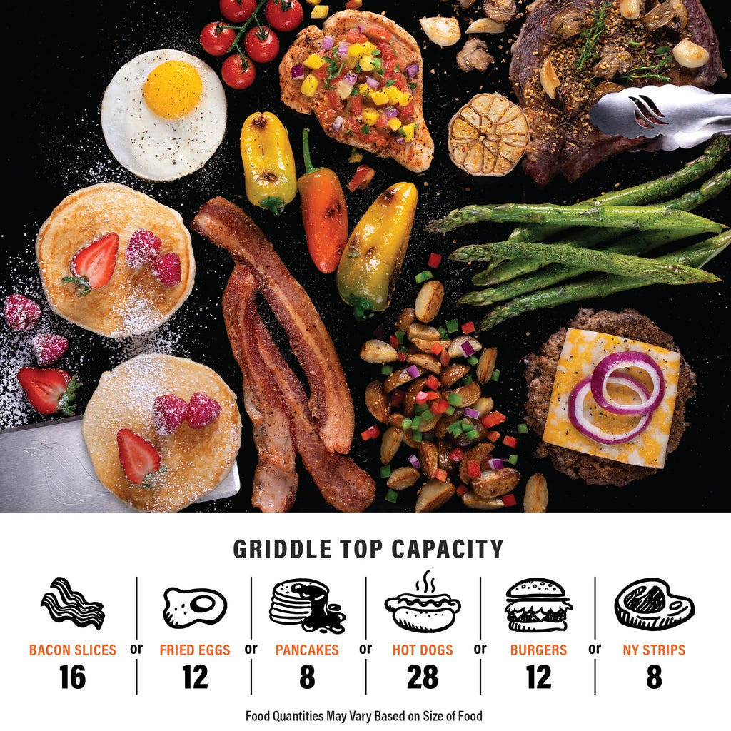 2-Burner Propane Camping Griddle with Hood and Handle P26059