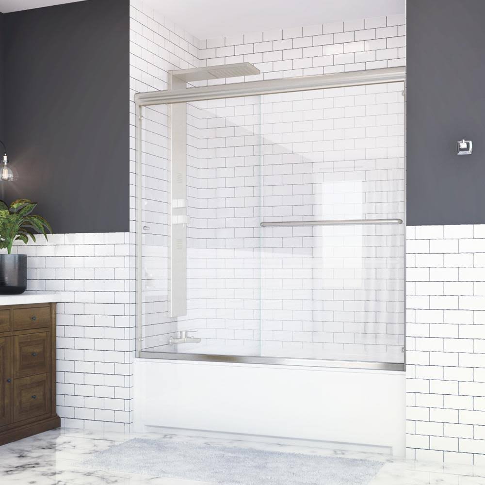 55x22 Bypass Frameless Tub Door Brushed Nickel C648604