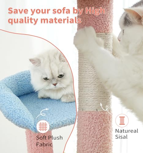 Dark Grey 54in Multi-Level Cat Tree with 2 Condo and Scratching Posts J186