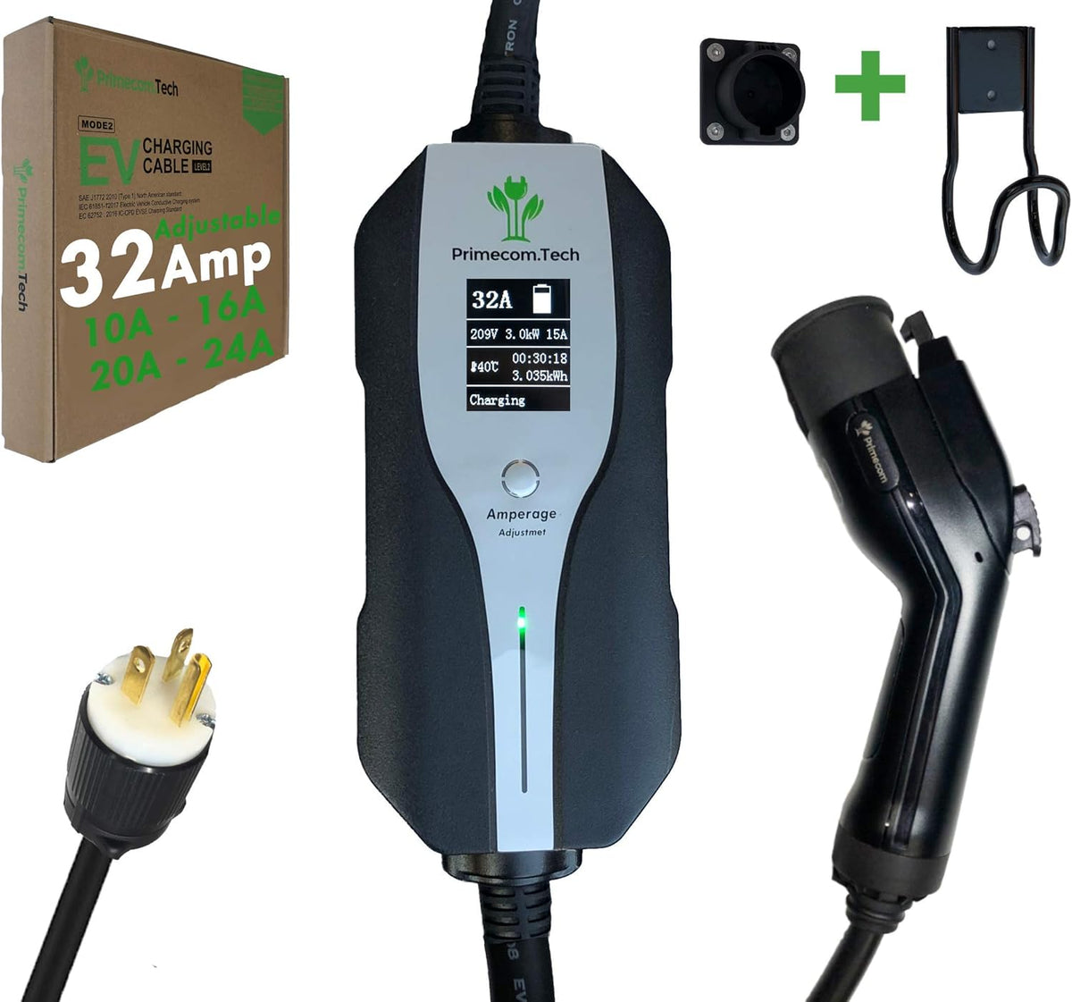 Level 2 Electric Vehicle Charger with 30 Ft Cable H103012