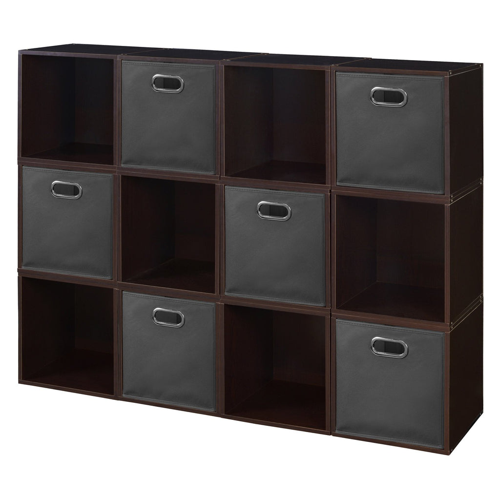 White Storage Sets with Foldable Fabric Storage Bins F96315