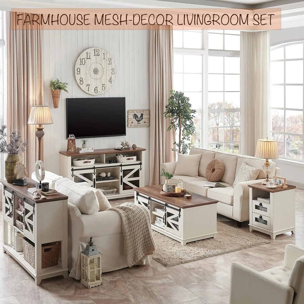 Antique White TV Stand E850446
