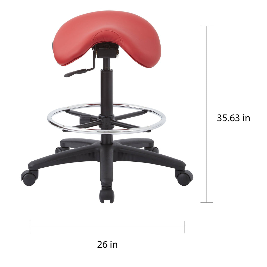 Backless Stool with Saddle Seat in Dillon Java K7098