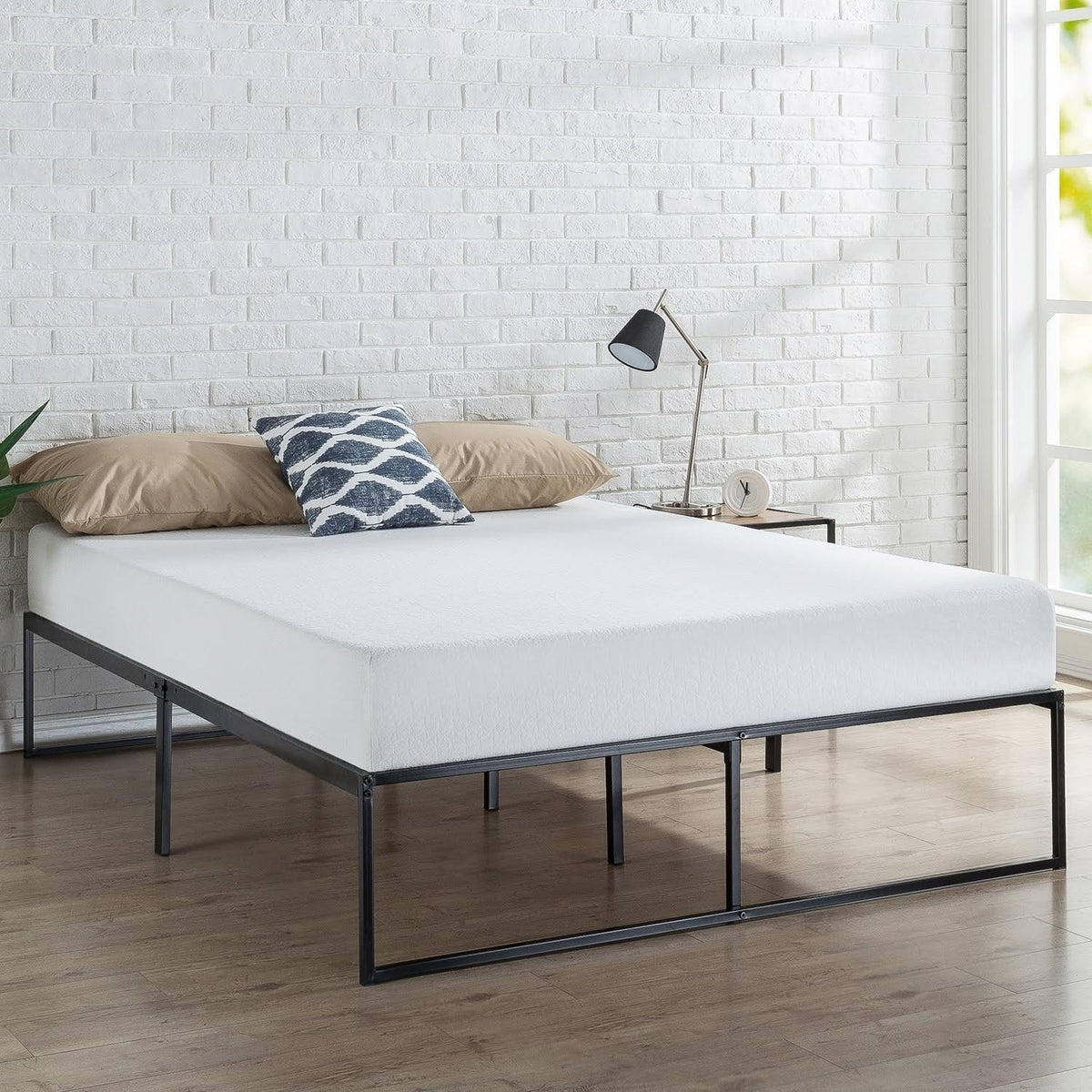 Metal 14-inch Platform Bed, Full, Black B53222